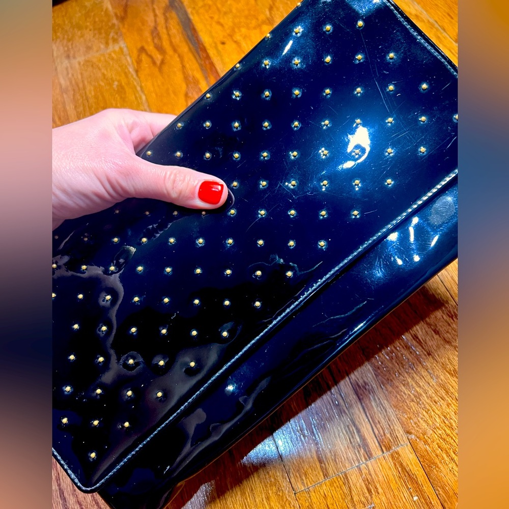 Vintage Black Patent Clutch